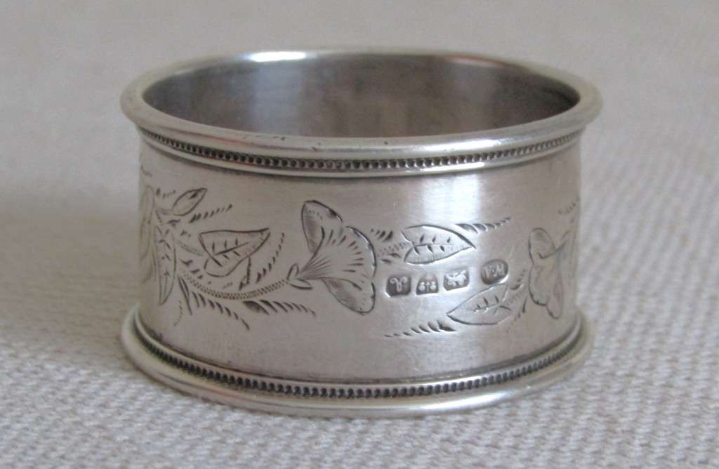 Antique English Hallmarked Sterling Silver Napkin Ring by William Aitkin 1901