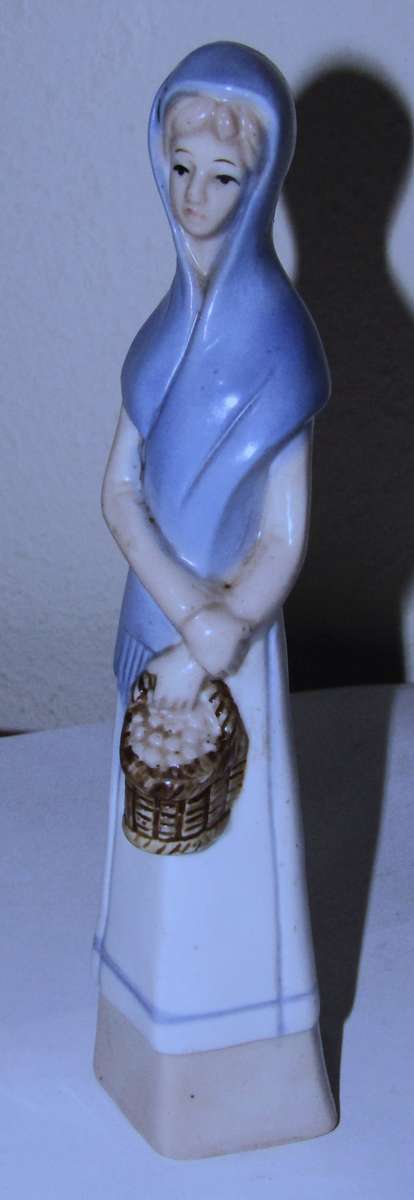 Collectible Llardo Style Figurine - Tall Girl carrying a basket c1980