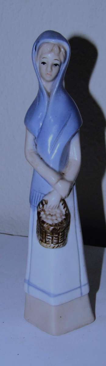 Collectible Llardo Style Figurine - Tall Girl carrying a basket c1980