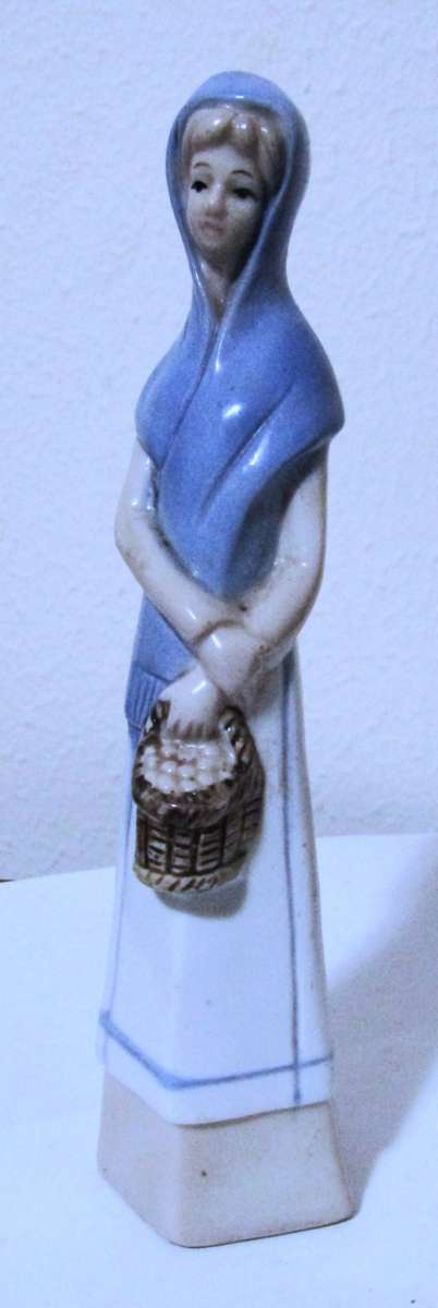 Collectible Llardo Style Figurine - Tall Girl carrying a basket c1980