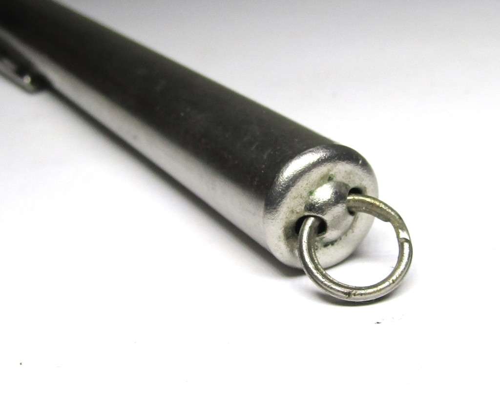 Vintage Pocket Thermometer encased in pen-shaped metal casing, calibrated to Celsius