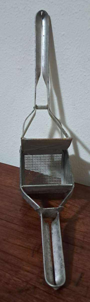 Antique Heavy-duty Steel Potato Ricer branded Tale, Made in England c1900