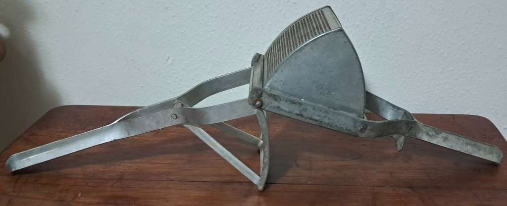 Antique Heavy-duty Steel Potato Ricer branded Tale, Made in England c1900