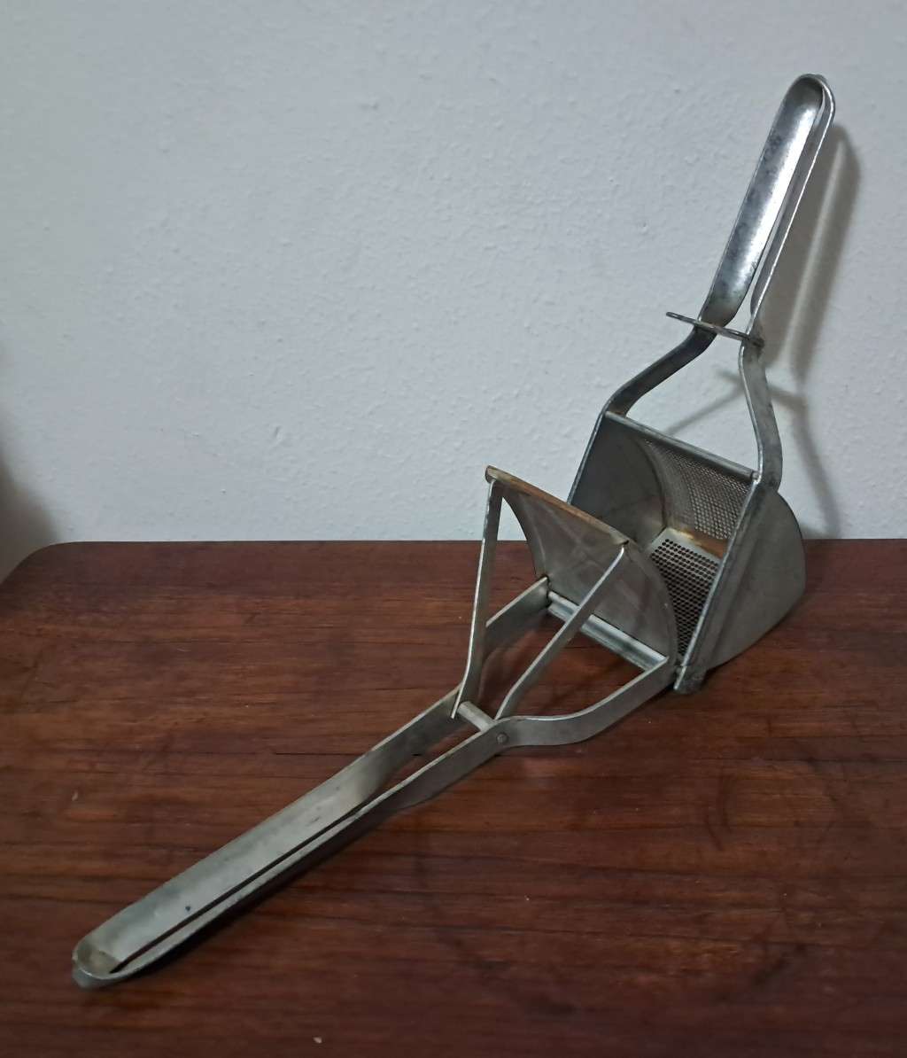 Antique Heavy-duty Steel Potato Ricer branded Tale, Made in England c1900