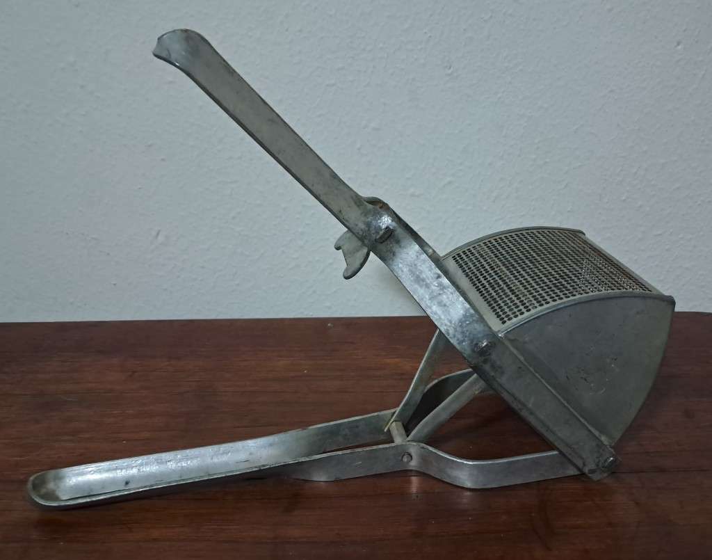 Antique Heavy-duty Steel Potato Ricer branded Tale, Made in England c1900