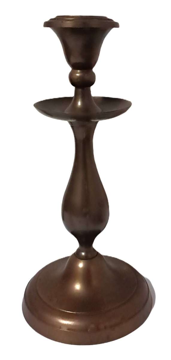 Large, Vintage Solid Brass Candlestick, Made in India