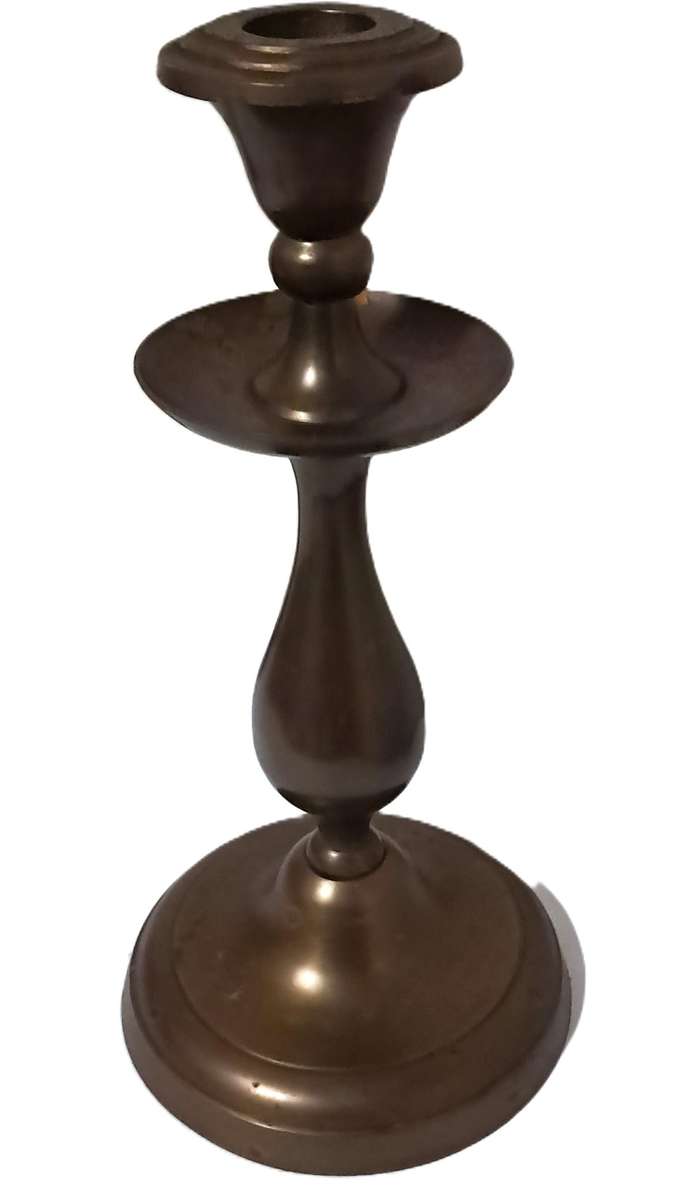 Large, Vintage Solid Brass Candlestick, Made in India