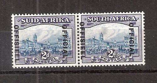 OFFICIAL: 1930 2d BLUE AND VIOLET UMM SACC O15a  OVERPRINT SHIFTED TO LEFT CV 2400