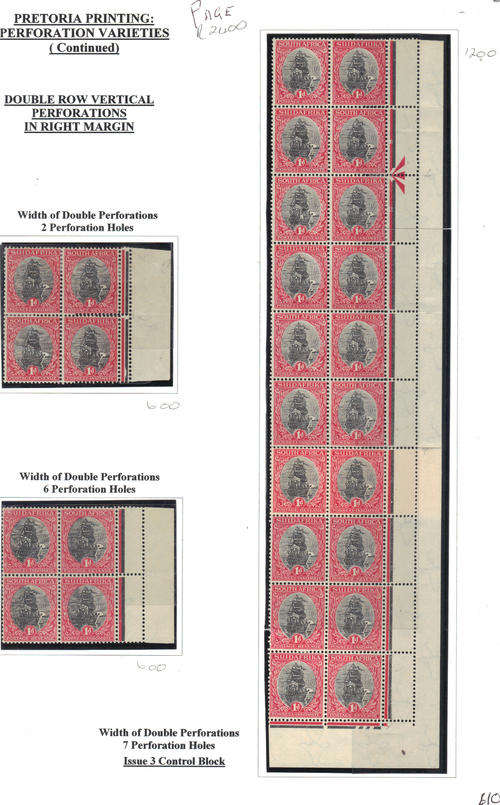 Pretoria printing perforation varieties