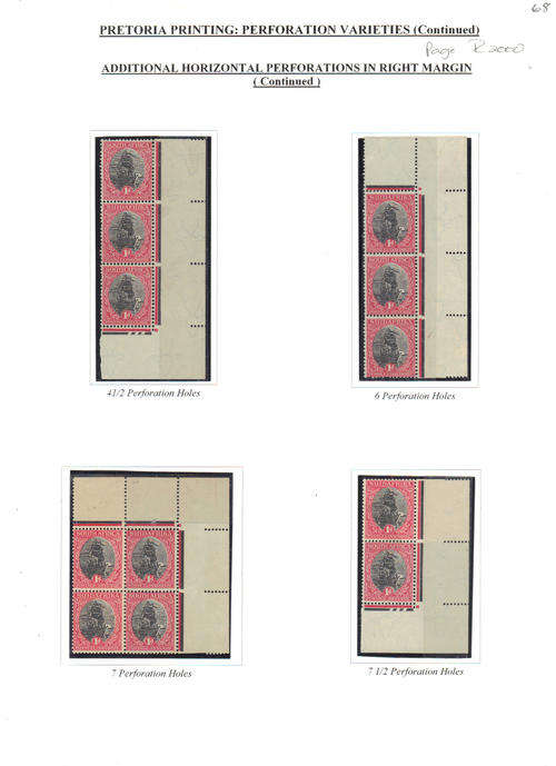 Pretoria printing perforation varieties