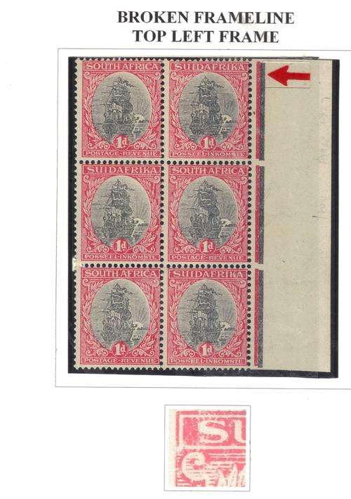 The 1927 Pretoria 1d Ship - UNLISTED VARIETIES