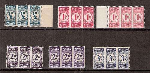 1945 BANTAM POSTAGE DUES 2 SHADES 1d AND BOTH SHADES 2d ALL UMM EXCEPT ONE STRIP Id