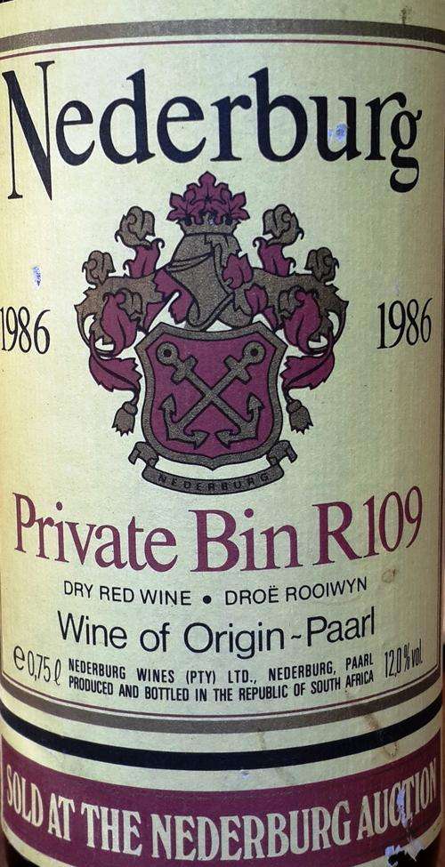 ***NEDERBURG 1986 - PRIVATE BIN 109 - AWESOMENESS***