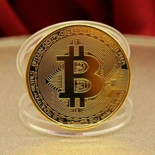 Gold Plated Bitcoin Coin Collectible