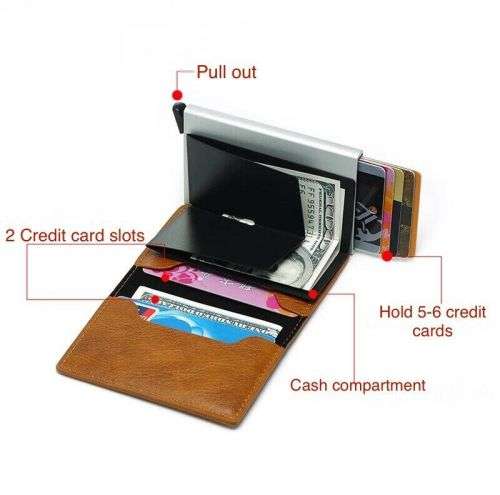 RFID Blocking Credit Card ID Holder Wallet Slim Money Clip Purse