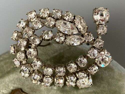 Gablonz Charming Vintage Rhinestone Brooch Pin - Estate Collection - Handmade