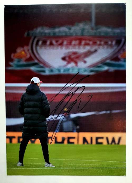 HAND SIGNED AUTOGRAPH - JURGEN KLOPP - LIVERPOOL COACH - LARGE CARD - NO PRINT