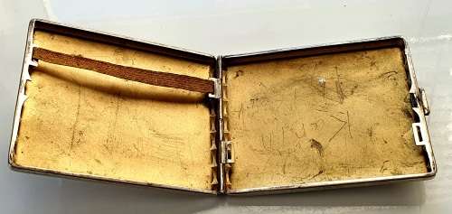 TRUE VINTAGE APLACCA GERMAN SILVER CIGARETTE CASE WITH ENGRAVING