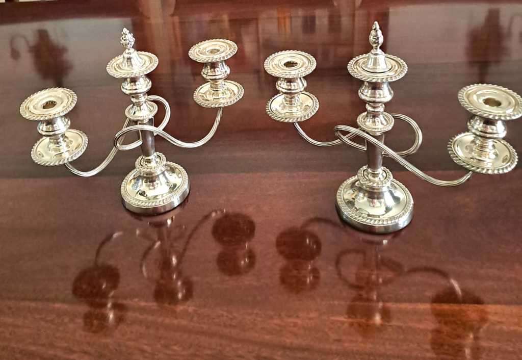 HALLMARKED SILVER CANDELABRA SET