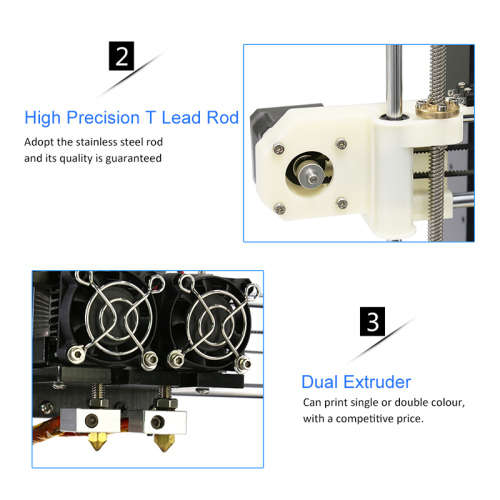 Anet A8 M DIY 3D Printer Kit - Dual Nozzles, Online & Offline Printing, 40-120mm/s Print Speed, High