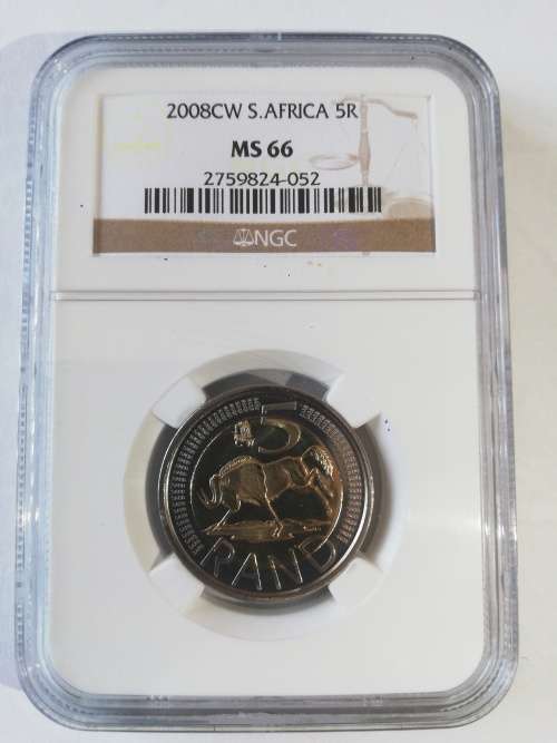 2008 CW OOM PAUL 5 RAND COINS WITH THE COIN WORLD MINT MARK!!!!!! LOW MINTAGE!!