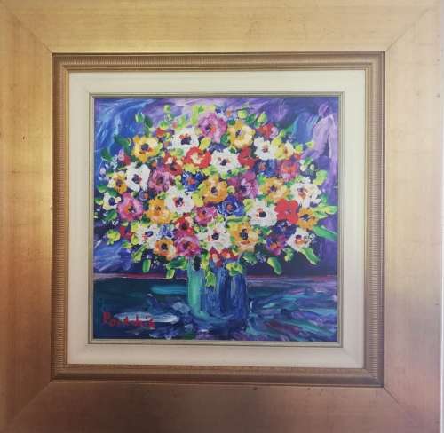 Original Portchie painting on canvas. Size cm 40cm X  40cm.Frame size 70cmX70cm.