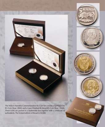THE 2008 NELSON MANDELA COMMEMORATIVE R5 COIN SET!!!!!!