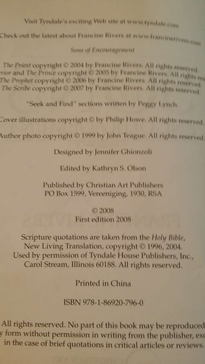 BOOKS - Sons of Encouragement - Francine Rivers