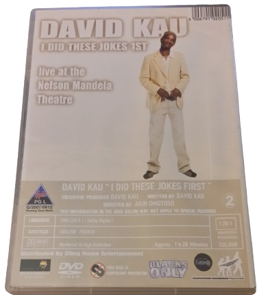 DVD -   David Kau Jokes  at Nelson Mandela  Theatre