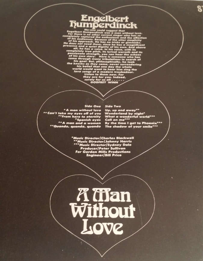 LP Vinyl Records -  Engelbert Humperdinck - A Man without Love