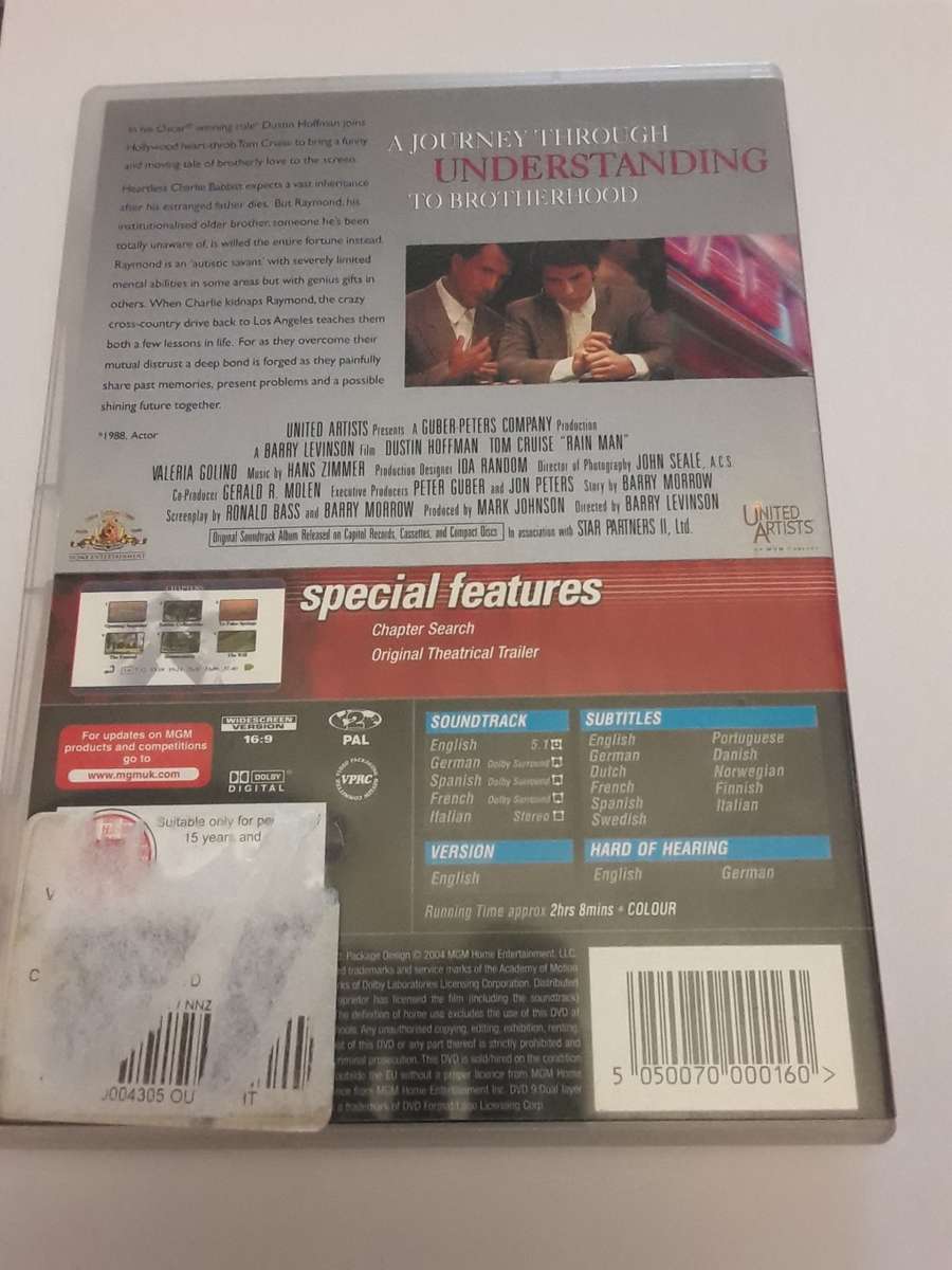 DVD Movie -  Rain man  , excellent condition