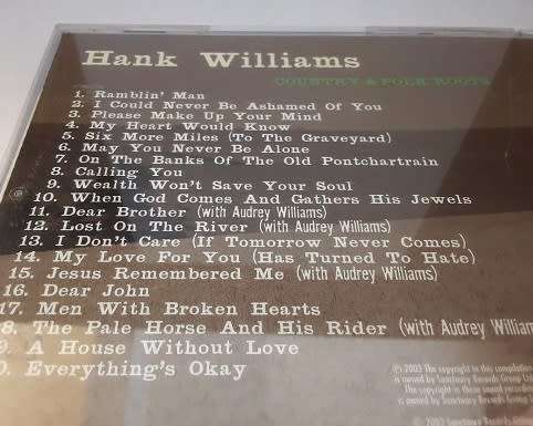 CD music -  Hank Williams Country and folk roots