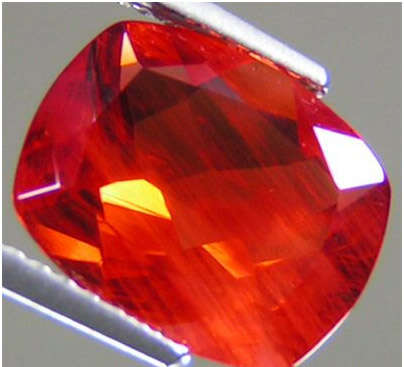 Insane Lustre! 2.9ct Red Andesine Cushion!