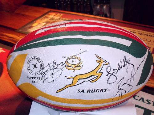 Lions 2009 Series Rugby Ball. Signed by Springboks.