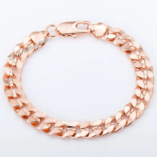 STUNNING! 18ct Rose Gold Filled Bracelet - 9mm x 210mm (NOT Fusion Or Plated)!