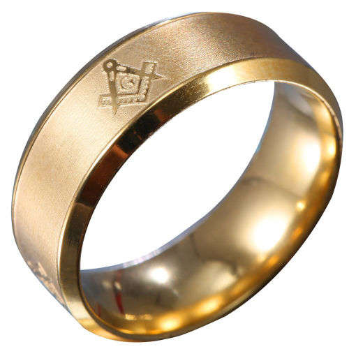 Stainless Steel Masonic Ring - Size 10