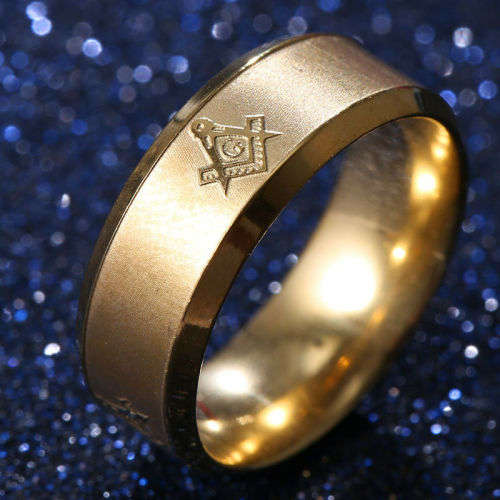 Stainless Steel Masonic Ring - Size 10