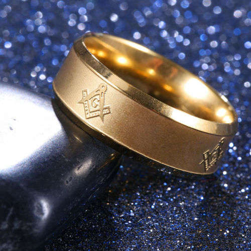 Stainless Steel Masonic Ring - Size 10