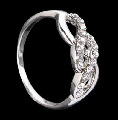 10K White Gold Filled Lady's White Sapphire Ring Bridal, Size 18