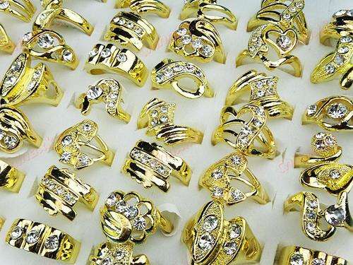 Gorgeous! Wholesale jewerly lots 10pcs 9ct GP with CZ Crystal Rhinestones