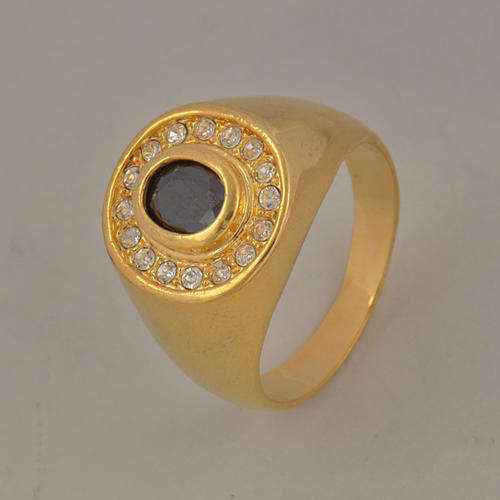 9ct GF with Black CZ Mens Ring Size 10 (NOT Gold Plated)