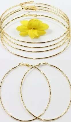 9ct GP Hoop Earrings 80mm x 2mm