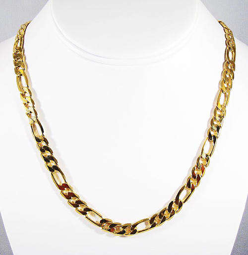 Absolute Stunning! 9ct Solid Gold Filled Figaro Style Chain - 8mm x 600mm (NOT Gold Plated)
