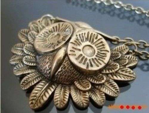 Lovely! Nighthawk owl long retro sweater Necklace