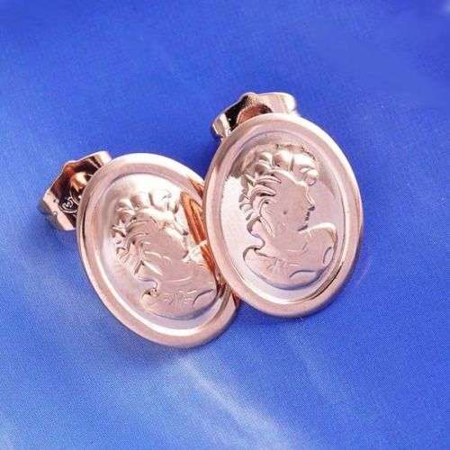 BEAUTIFUL! 9ct Rose Gold Filled Queen Elizabeth II Stud Earrings (NOT Fusion Or Plated)!