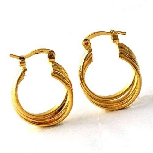 Beautiful! 9ct Gold Filled Twisted Hoop Earrings (NOT Fusion Or Plated)!