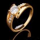 UNIQUE! 9ct  Gold Filled Ring With Cubic Zirconia Stones - Size 8 (NOT Fusion or Plated)!