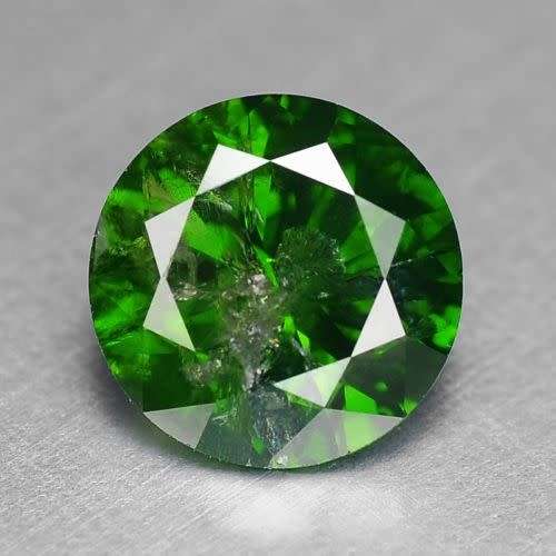 JUST ARRIVED - 1.53 cts Forest Green Diamond Round Shape Diamond I1 Nice big size
