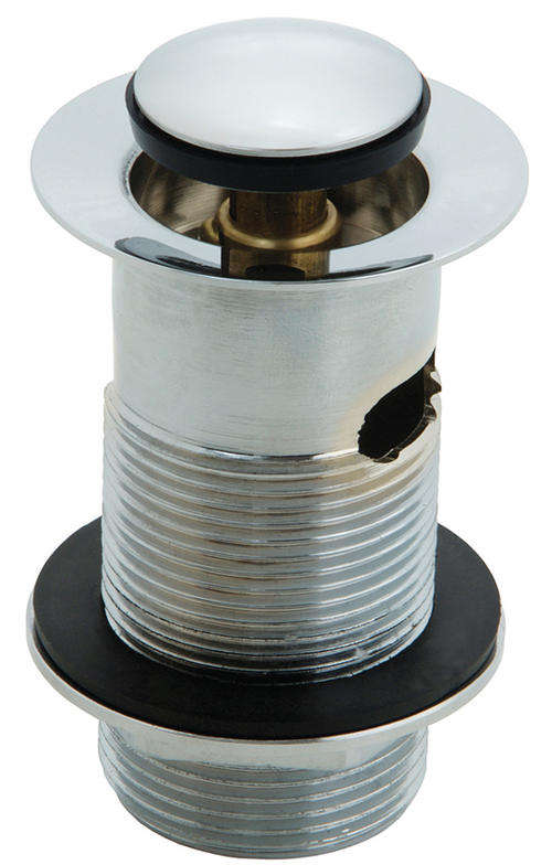 Basin Push Spring Pop Up Click Clack Clicker Waste Plug, Slotted For Overflow