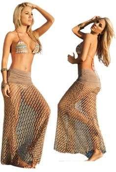 STUNNING CHOCOLATE BROWN crochet beach cover. Size 32/34. CLEARANCE SALE! BARGAIN!!
